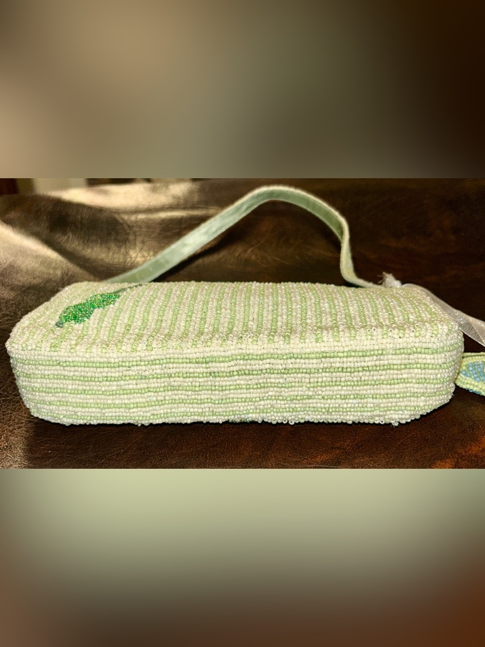 NWT VIRAL TJMAX MARSHALLS Pastel
Green Martini Stripe Beaded Shoulder
Bag Purse - Picture 9 of 15